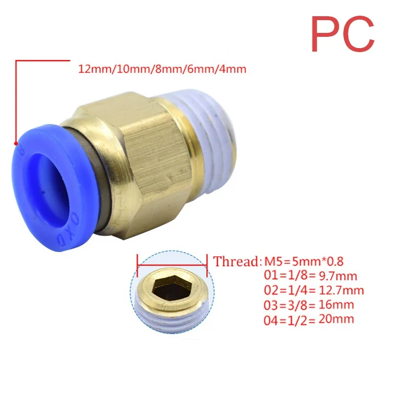 1PCS Pneumatic Quick Connector - Compression Fitting Brass recension och pris