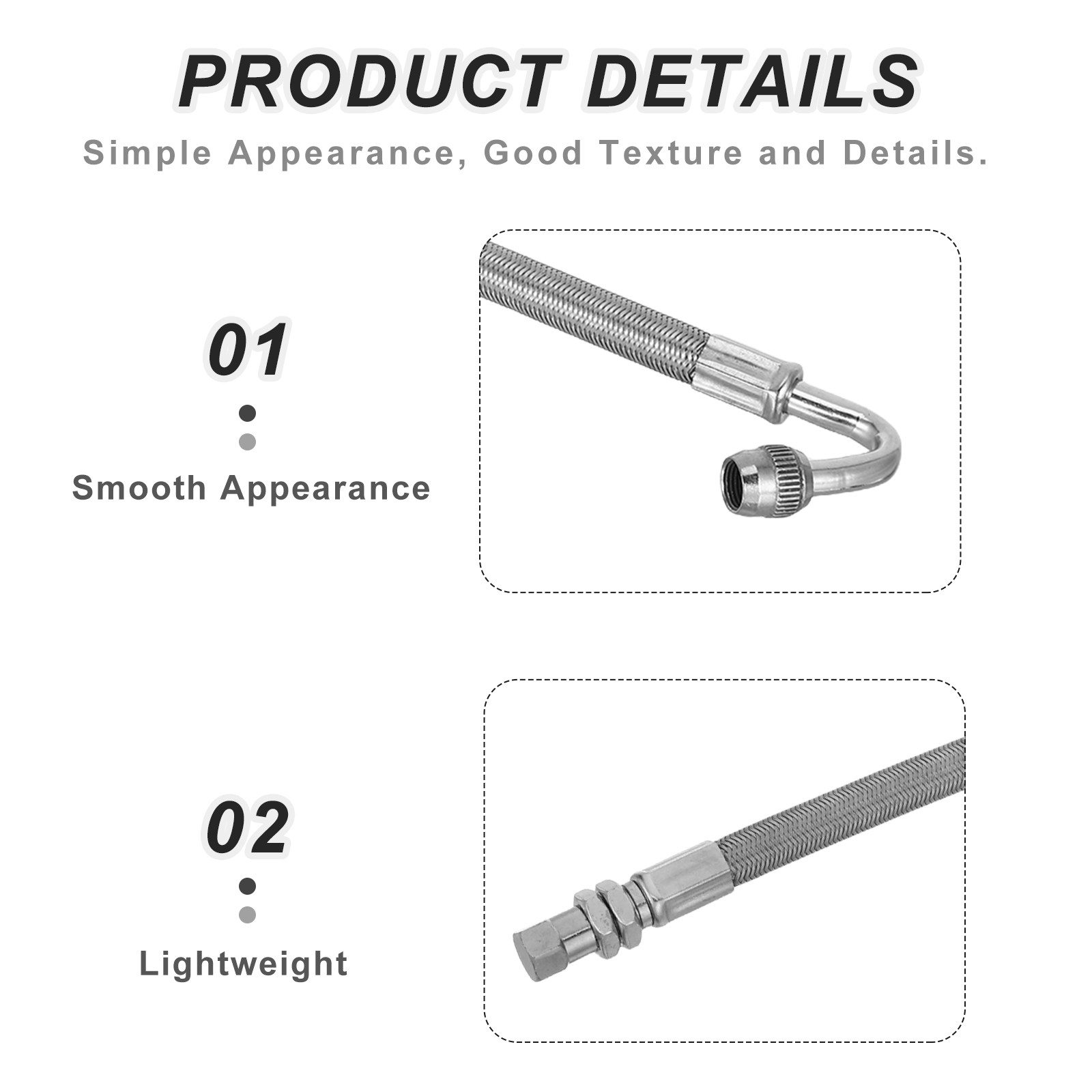 2Pcs Flexible Tire Valve Exten - Flexible Hose Braided recension och pris